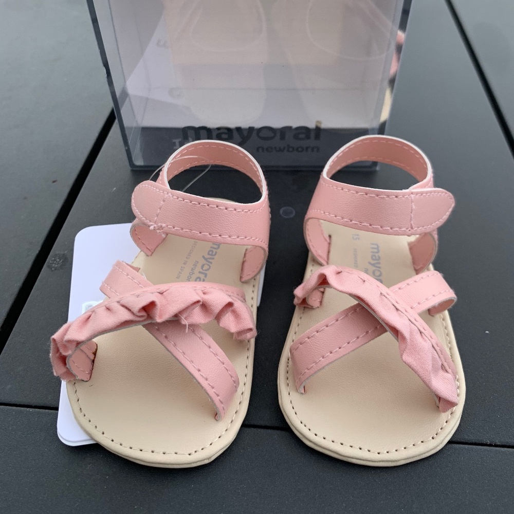 New Mayoral Baby Girl Pink Ruffle Strap Sandal